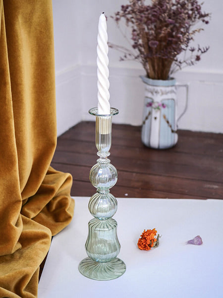 Artisanal Candle Holder in Recycled Blown Glass