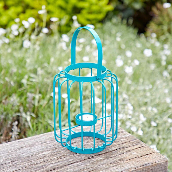 Colourful Iron Lantern Tea Light Holder