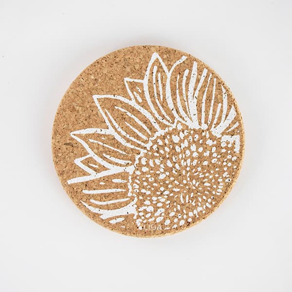 Cork Coaster - Sunflower Design