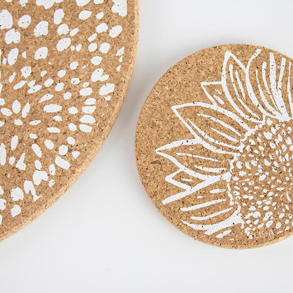 Cork Placemat - Sunflower Design