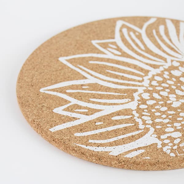 Cork Placemat - Sunflower Design