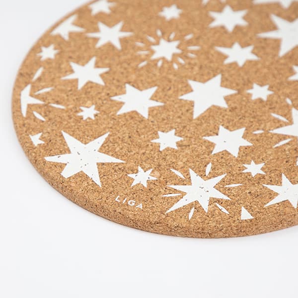 Cork Placemat - Star White Design