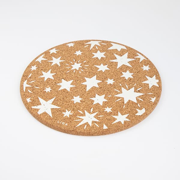 Cork Placemat - Star White Design