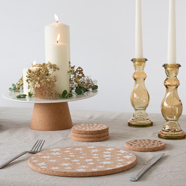 Cork Placemat - Star White Design