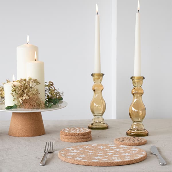 Cork Placemat - Star White Design