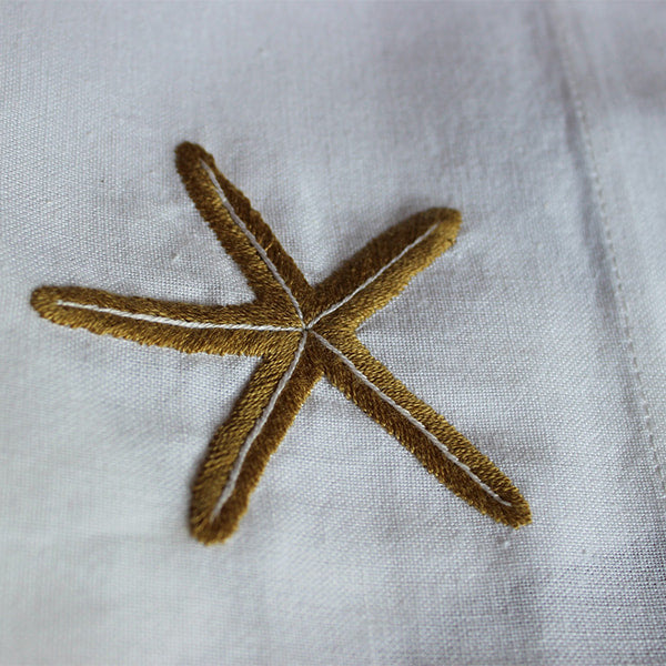 Cotton Napkin with Embroidered Motif