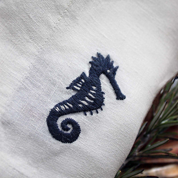 Cotton Napkin with Embroidered Motif