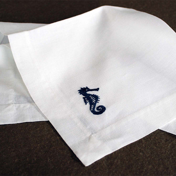 Cotton Napkin with Embroidered Motif