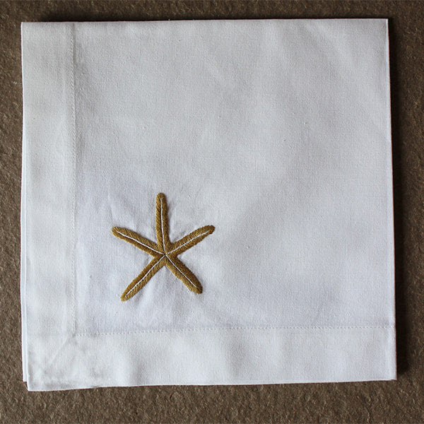 Cotton Napkin with Embroidered Motif