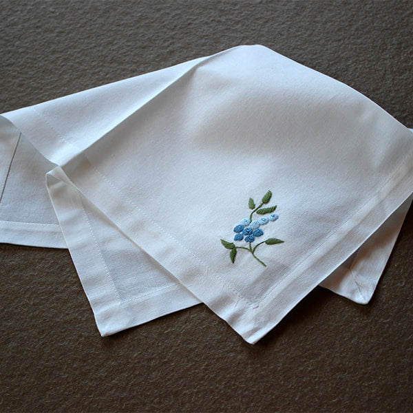 Linen Napkin with Embroidered Motif