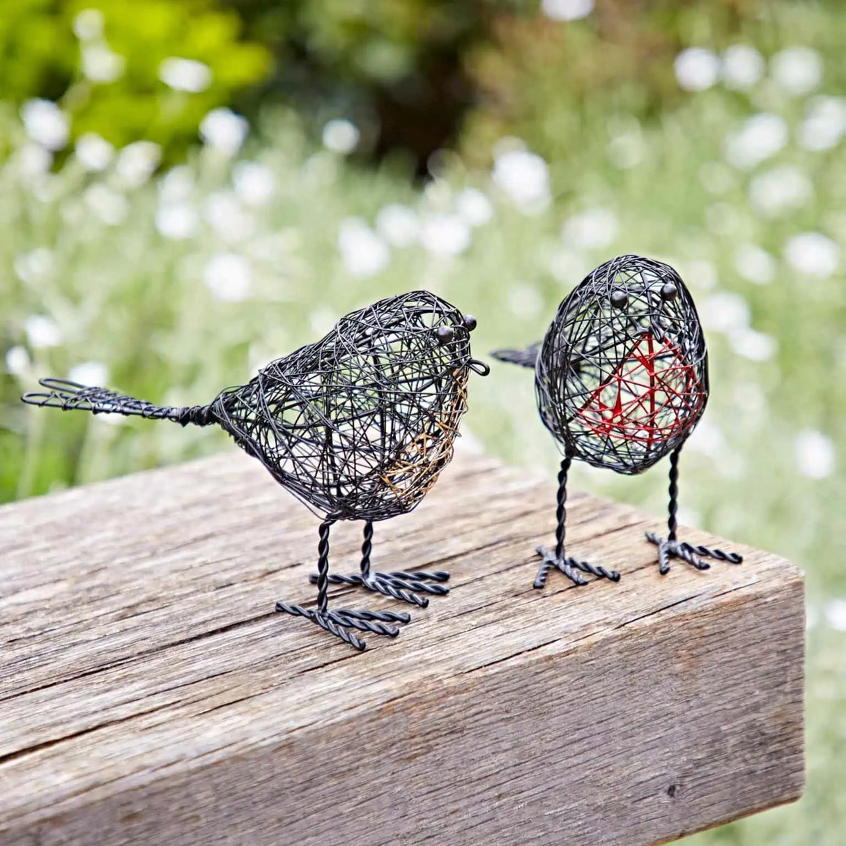 Hand made decorative wire robin Ornaments (set of 2)