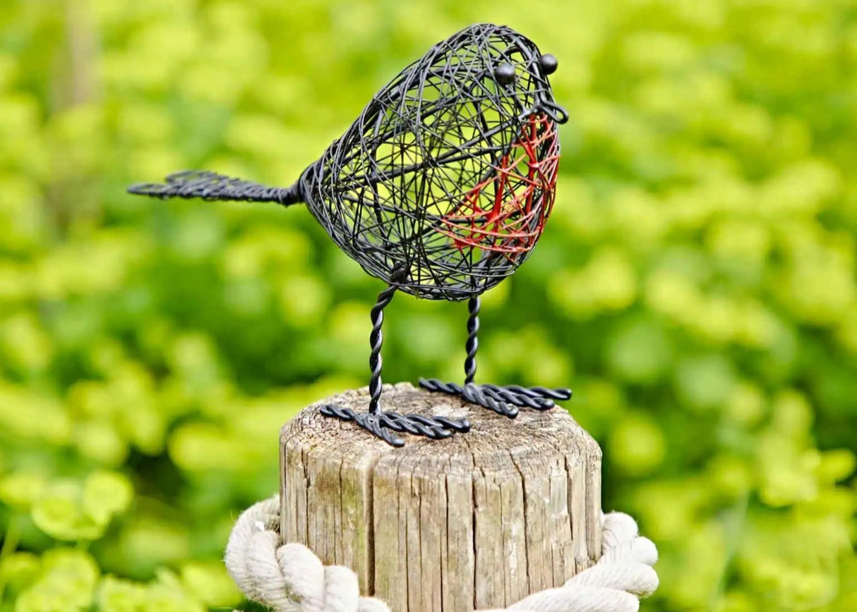 Hand made decorative wire robin Ornaments (set of 2)