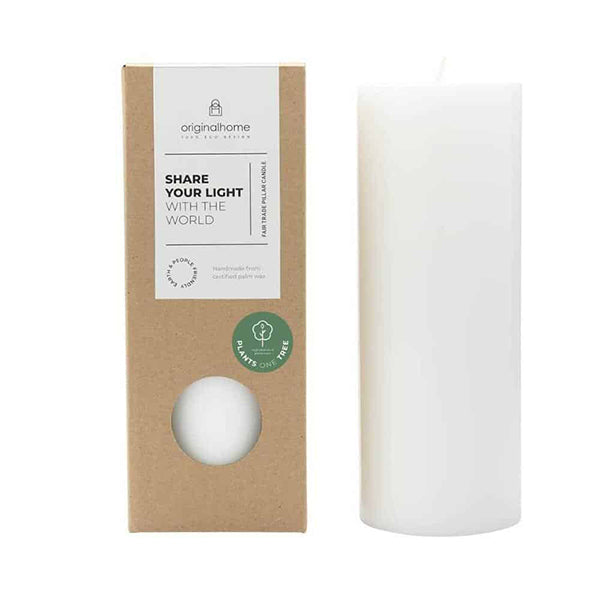 Pillar Candle Large - Certified Kernel Wax - White