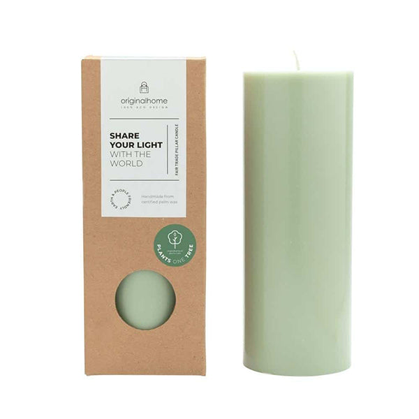 Pillar Candle Large - Certified Kernel Wax - Green