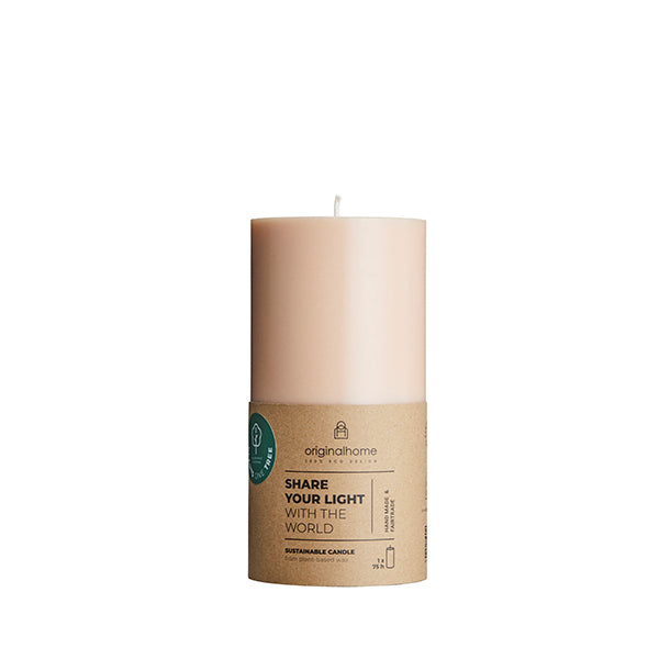 Pillar Candle Small - Certified Kernel Wax - Peach