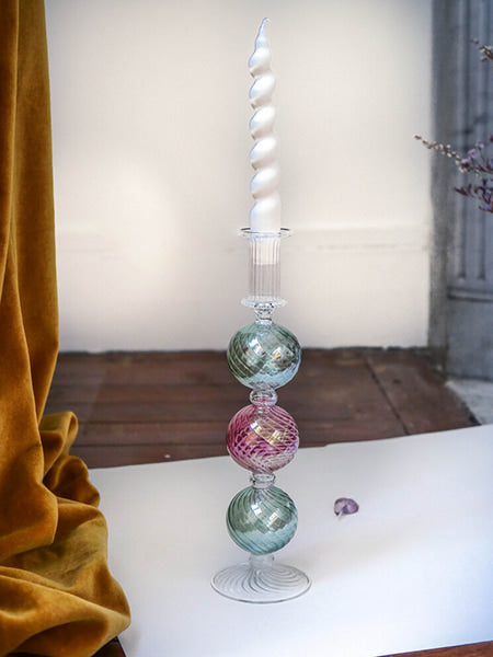 Two-Tone Recycled Glass Candle Holder