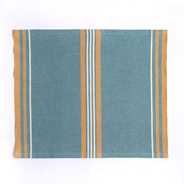 Warp Stripe Linen & Cotton Placemat - Sea Water