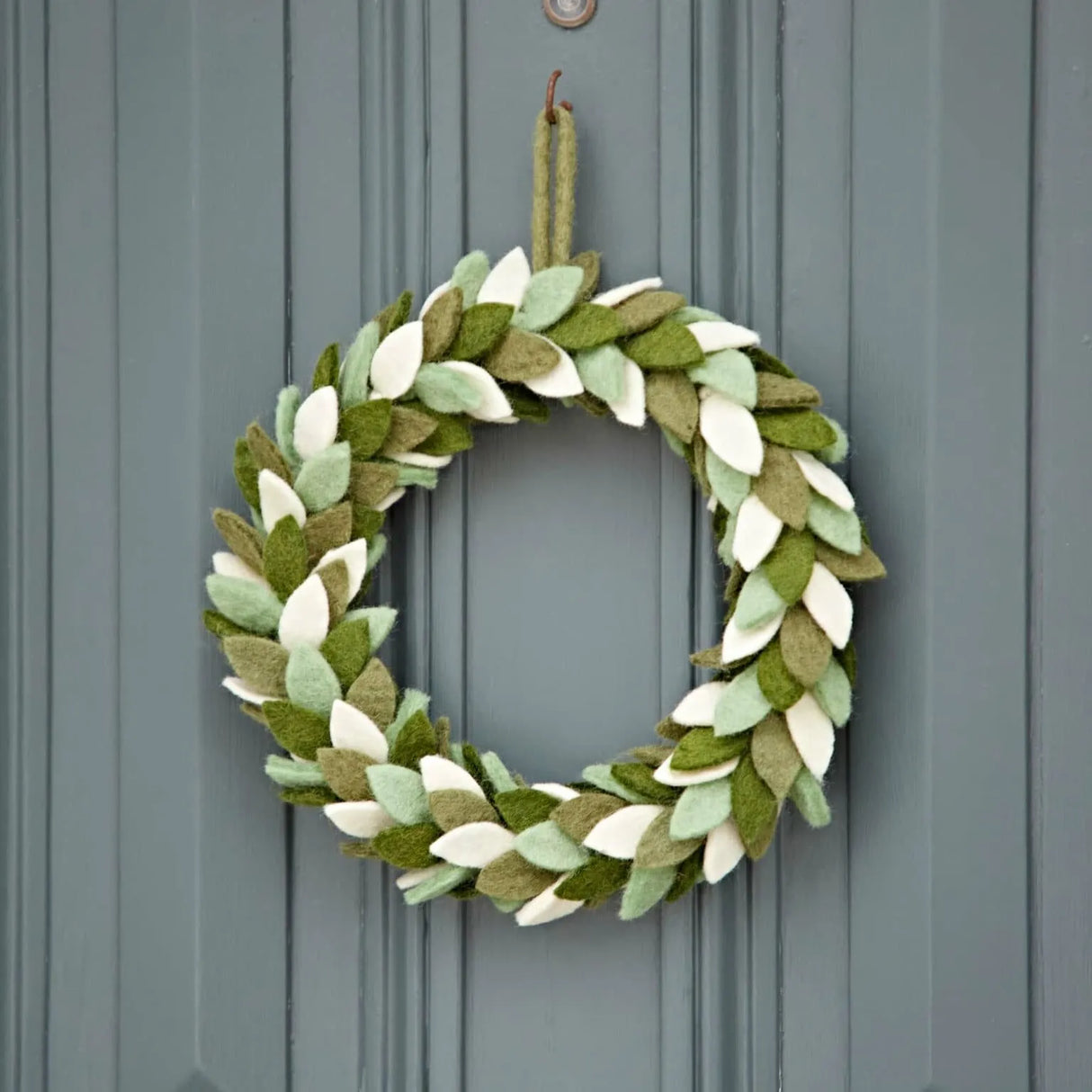 Green felt Christmas wreath
