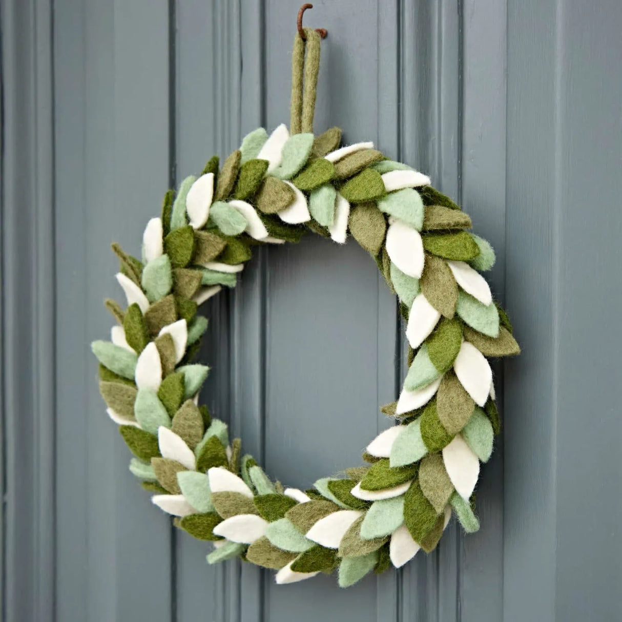 Green felt Christmas wreath