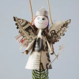 Recycled newspaper angel decoration
